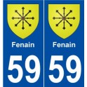 59 Fenain blason autocollant plaque stickers ville