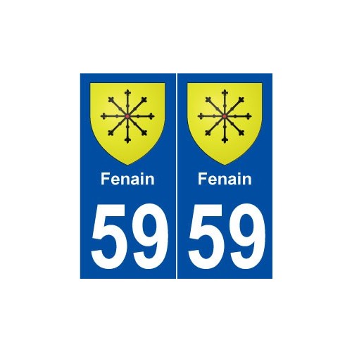 59 Fenain blason autocollant plaque stickers ville
