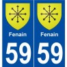 59 Fenain blason autocollant plaque stickers ville