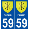 59 Fenain blason autocollant plaque stickers ville