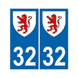 32 Gers autocollant plaque blason armoiries stickers département