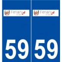 59 Fenain logo autocollant plaque stickers ville