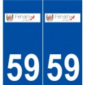 59 Fenain logo autocollant plaque stickers ville
