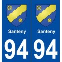 94 Santeny blason autocollant plaque stickers ville