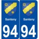 94 Santeny blason autocollant plaque stickers ville