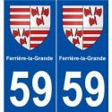 59 Ferrière-la-Grande blason autocollant plaque stickers ville