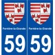 59 Ferrière-la-Grande blason autocollant plaque stickers ville