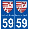 59 Ferrière-la-Grande blason autocollant plaque stickers ville