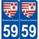 59 Ferrière-la-Grande blason autocollant plaque stickers ville