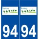 94 Santeny logo autocollant plaque stickers ville