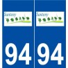 94 Santeny logo autocollant plaque stickers ville