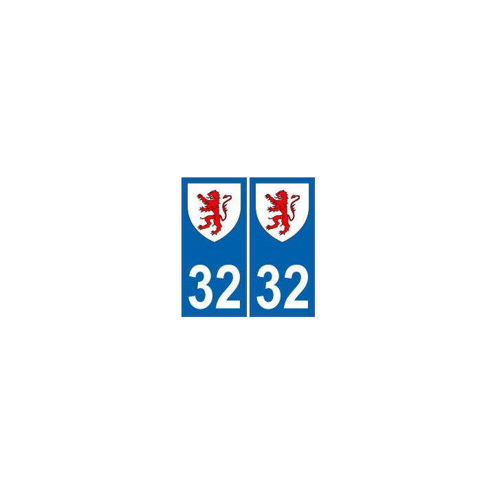32 Gers autocollant plaque blason armoiries stickers département