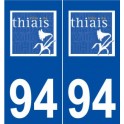 94 Thiais logo autocollant plaque stickers ville
