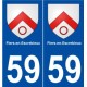 59 Flers-en-Escrebieux blason autocollant plaque stickers ville