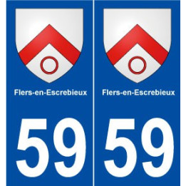 59 Flers-en-Escrebieux blason autocollant plaque stickers ville