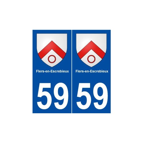 59 Flers-en-Escrebieux blason autocollant plaque stickers ville