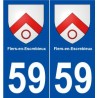 59 Flers-en-Escrebieux blason autocollant plaque stickers ville