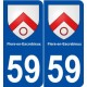 59 Flers-en-Escrebieux blason autocollant plaque stickers ville