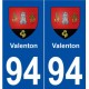 94 Valenton blason autocollant plaque stickers ville