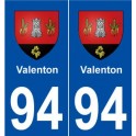 94 Valenton blason autocollant plaque stickers ville