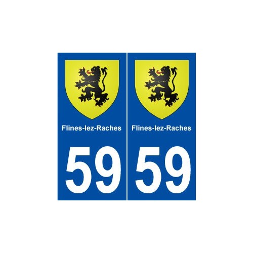59 Flines-lez-Raches blason autocollant plaque stickers ville