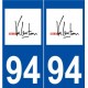 94 Valenton logo autocollant plaque stickers ville
