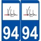 94 Valenton logo autocollant plaque stickers ville