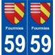 59 Fourmies blason autocollant plaque stickers ville