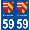 59 Fourmies blason autocollant plaque stickers ville
