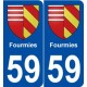 59 Fourmies blason autocollant plaque stickers ville