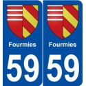 59 Fourmies blason autocollant plaque stickers ville