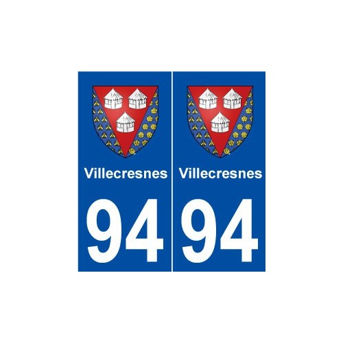 94 Villecresnes blason autocollant plaque stickers ville