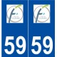 59 Fourmies logo autocollant plaque stickers ville
