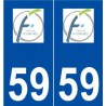 59 Fourmies logo autocollant plaque stickers ville