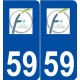 59 Fourmies logo autocollant plaque stickers ville