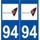 94 Villecresnes logo autocollant plaque stickers ville