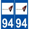 94 Villecresnes logo autocollant plaque stickers ville