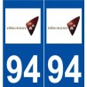94 Villecresnes logo autocollant plaque stickers ville