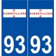 93 Aubervilliers logo autocollant plaque stickers ville