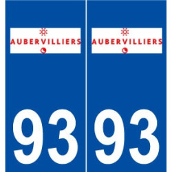93 Aubervilliers logo autocollant plaque stickers ville