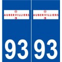 93 Aubervilliers logo autocollant plaque stickers ville