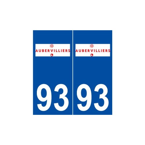 93 Aubervilliers logo autocollant plaque stickers ville