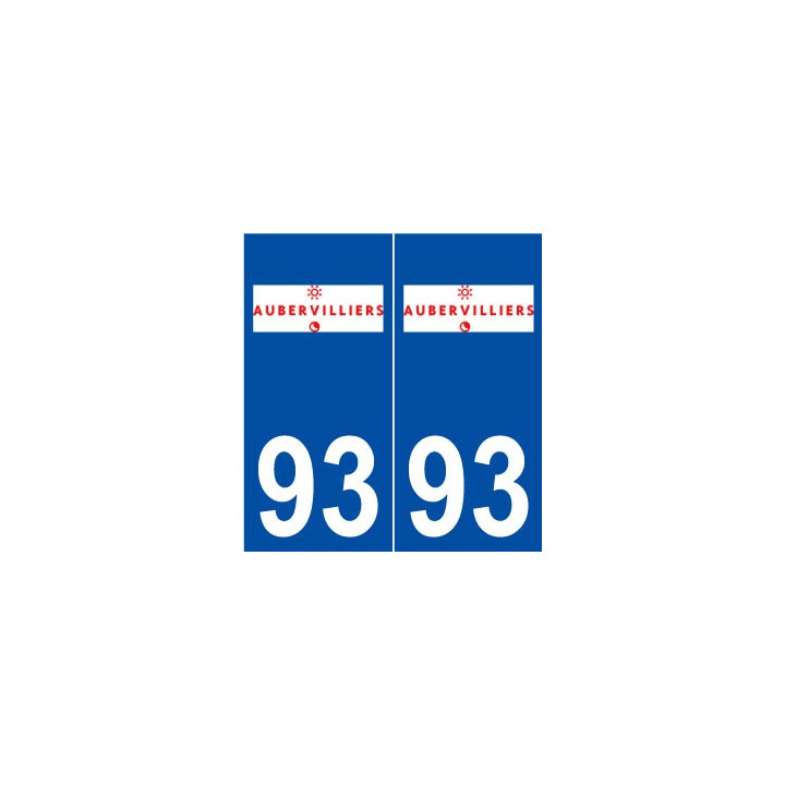 93 Aubervilliers logo autocollant plaque stickers ville