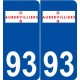 93 Aubervilliers logo autocollant plaque stickers ville