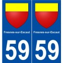59 Fresnes-sur-Escaut blason autocollant plaque stickers ville