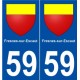 59 Fresnes-sur-Escaut blason autocollant plaque stickers ville