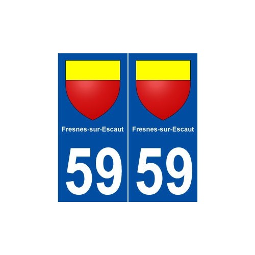 59 Fresnes-sur-Escaut blason autocollant plaque stickers ville