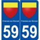 59 Fresnes-sur-Escaut blason autocollant plaque stickers ville