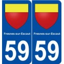 59 Fresnes-sur-Escaut blason autocollant plaque stickers ville