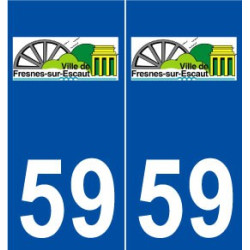 59 Fresnes-sur-Escaut logo autocollant plaque stickers ville